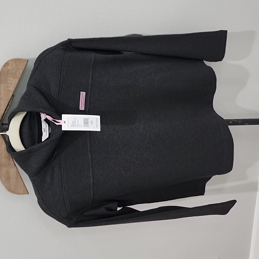Vineyard Vines Grey Sweater Dreamcloth Funnelneck Shep Charcoal Heather XXS NWT